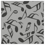 Black Music Notes Fabric 