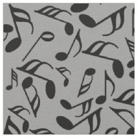 Black Music Notes Fabric 