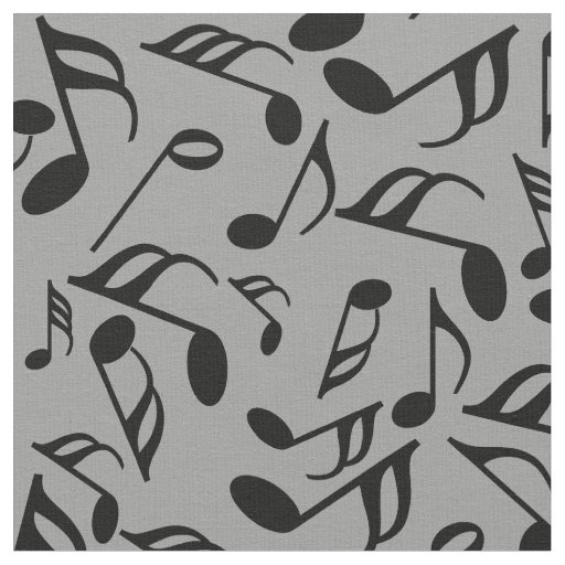 Black Music Notes  Fabric