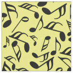 Black Music Notes Fabric 
