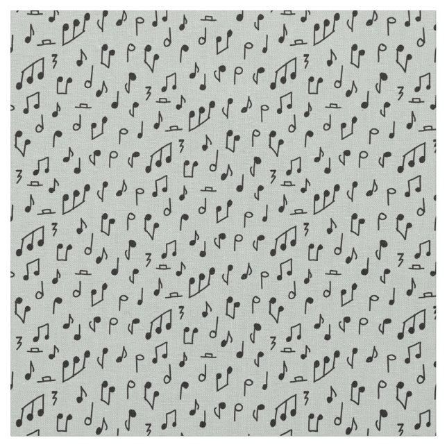 Black Music Notes on Grey Fabric (Close Up)