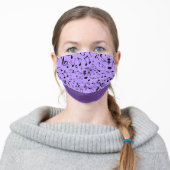 Black Music Notes on Purple Adult Cloth Face Mask (Worn)
