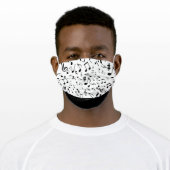 Black Music Notes on White Adult Cloth Face Mask (Worn)