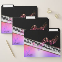 Black Music Notes,Piano Keys-Personalized