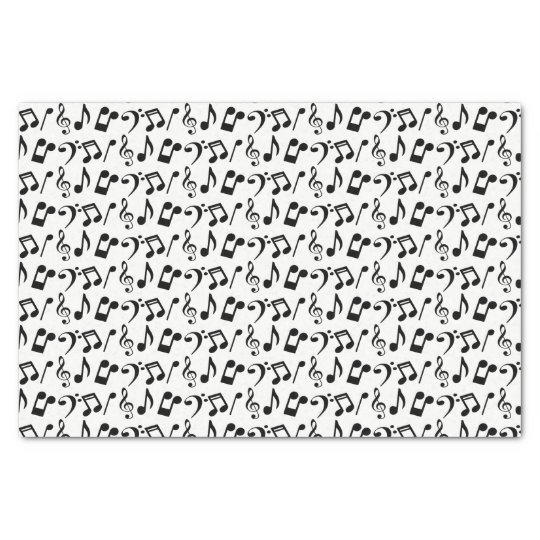 Black Music Notes Tissue Paper