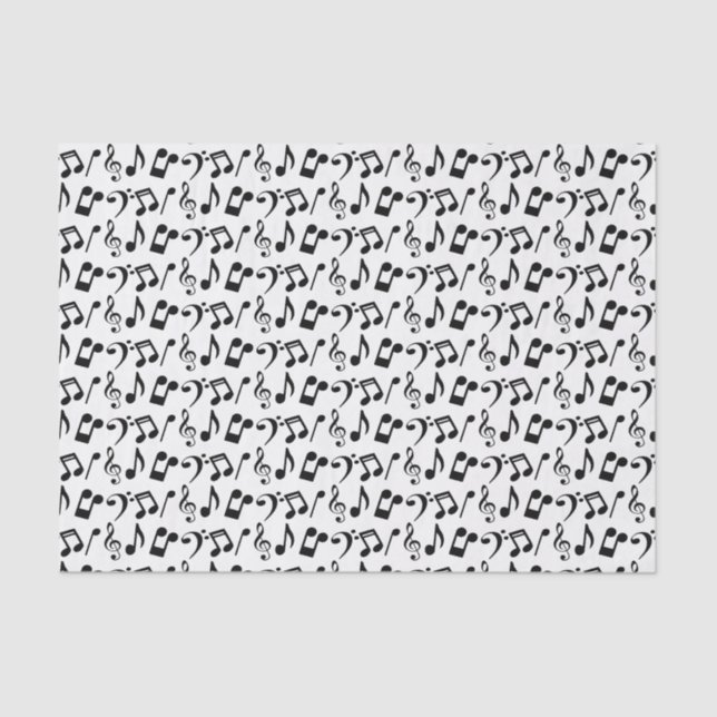 Black Music Notes Tissue Paper (Front)
