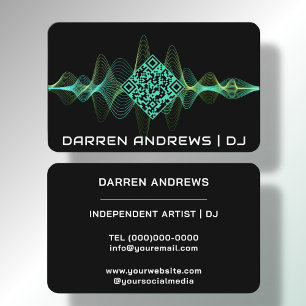 Black Music QR Code Soundwave Business Card