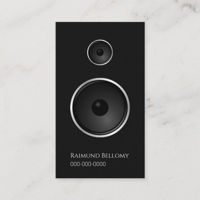 Black Music Speaker Business Card (Front)