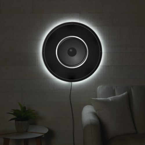 Black Music Speaker LED Sign