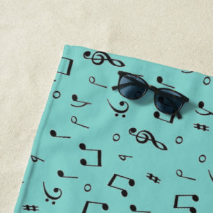 Black Musical  Beach Towel