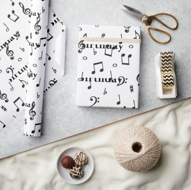 Black Musical Happy Birthday Wrapping Paper (Crafts)