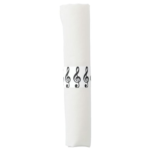 Black Musical Note Design Napkin Bands