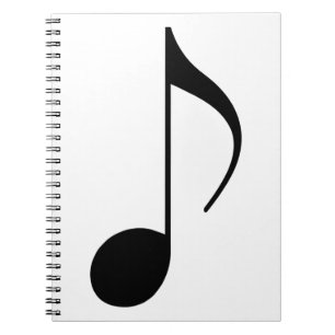 black musical-note notebook