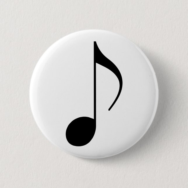 black musical-note pinback button (Front)