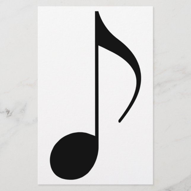 black musical-note stationery (Front)