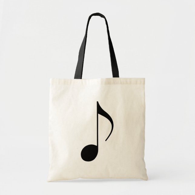 black musical-note tote bag (Front)
