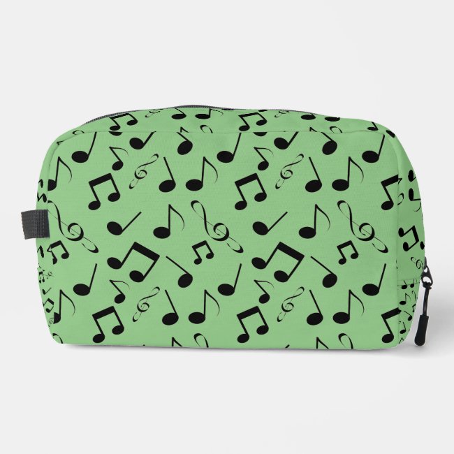 Black Musical Notes Design Dopp Kit Bag