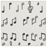 Black Musical Notes line art  Fabric