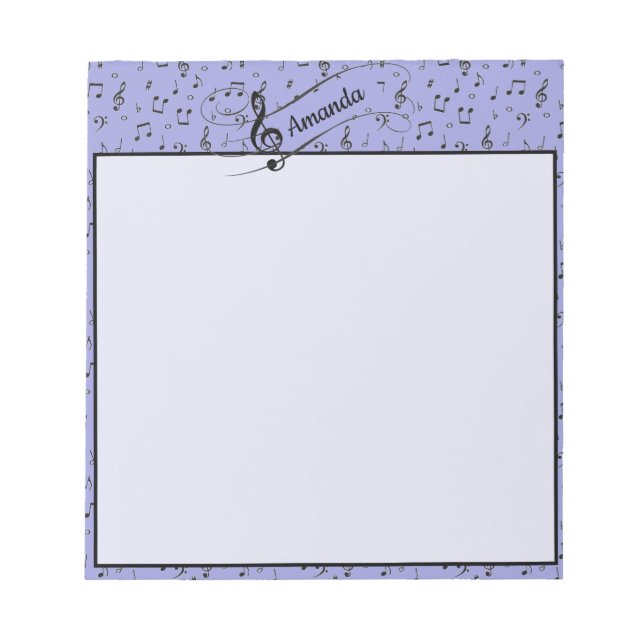 Black Musical personalized  Notepad (Front)