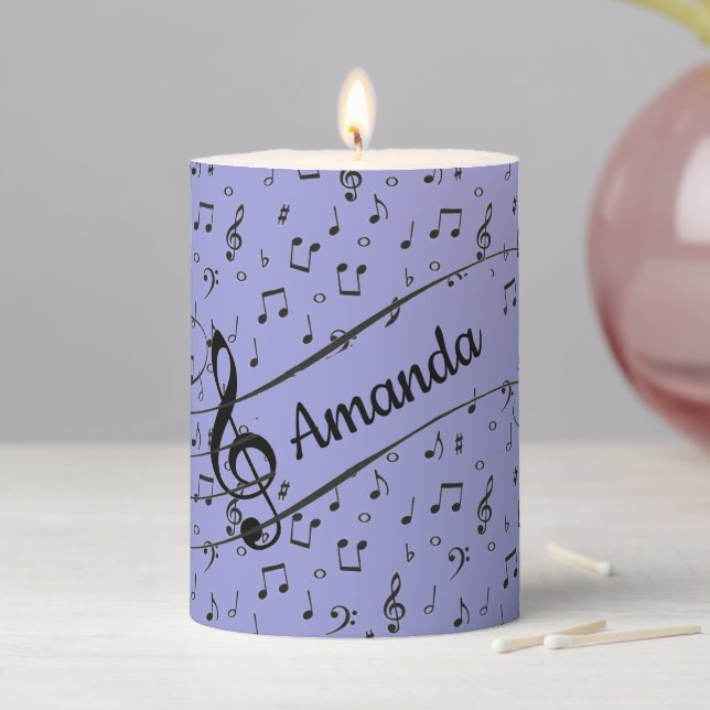 Black Musical personalized   Pillar Candle (In Situ)