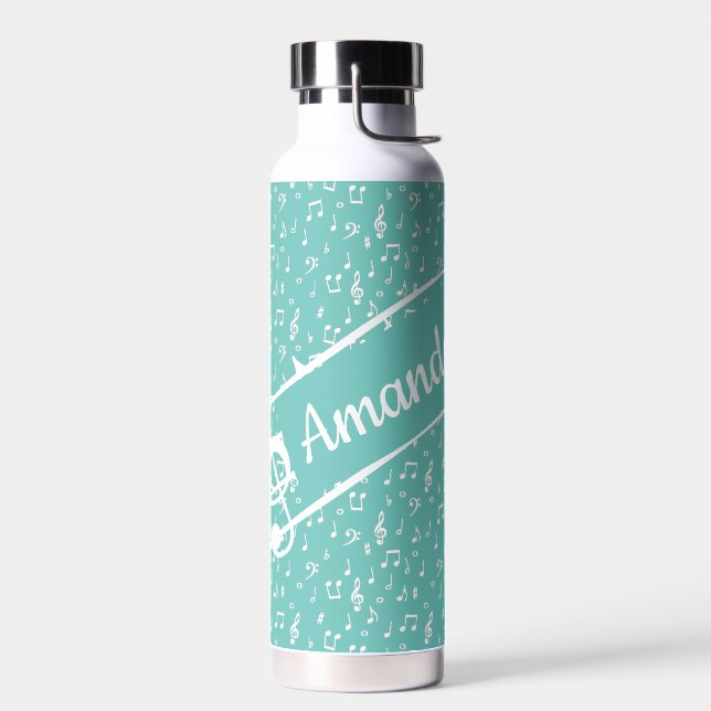 Black Musical personalized   Water Bottle (Left)
