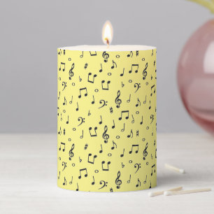 Black Musical  Pillar Candle