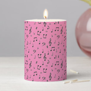 Black Musical  Pillar Candle