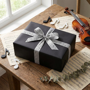 Black Musical Satin Ribbon