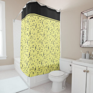 Black Musical Shower Curtain