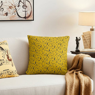 Black Musical Throw Pillow