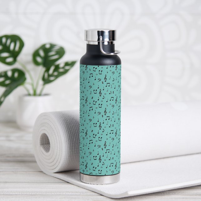 Black Musical  Water Bottle (Yoga)