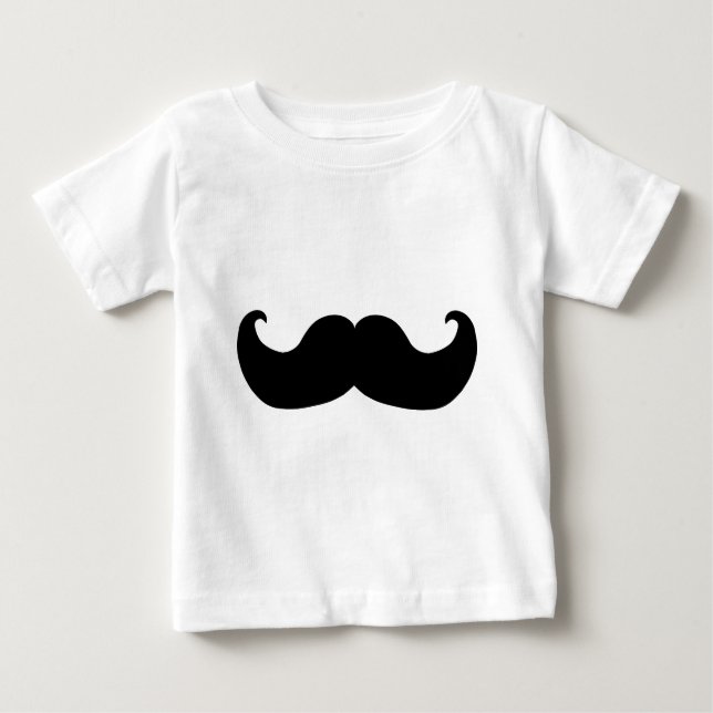 Black Mustache Baby T-Shirt (Front)