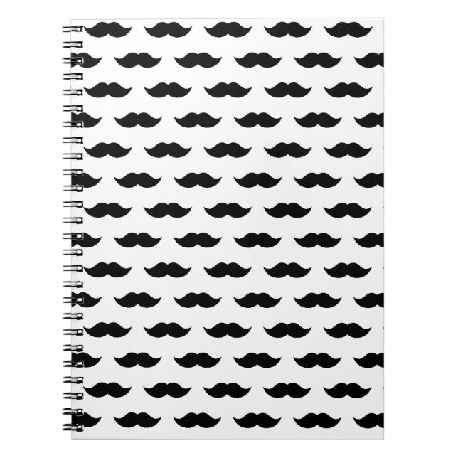 Black Mustache Background Notebook (Front)