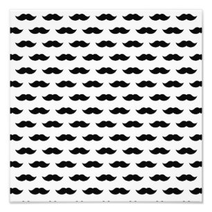 Black Mustache Background Photo Print