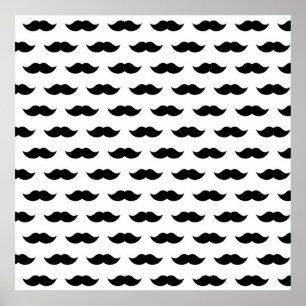Black Mustache Background Poster