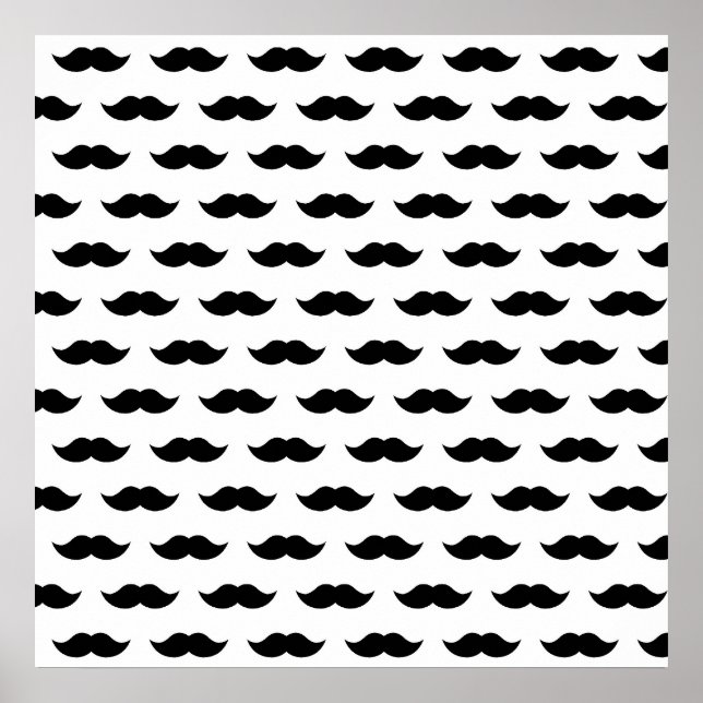 Black Mustache Background Poster (Front)