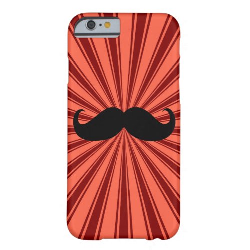 Black Mustache Brown Sun Rays Background Barely There iPhone 6 Case