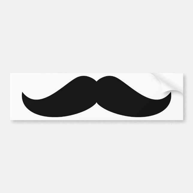 Black Mustache Bumper Sticker (Front)