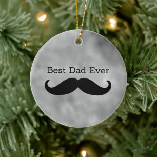 Black Mustache Ceramic Ornament