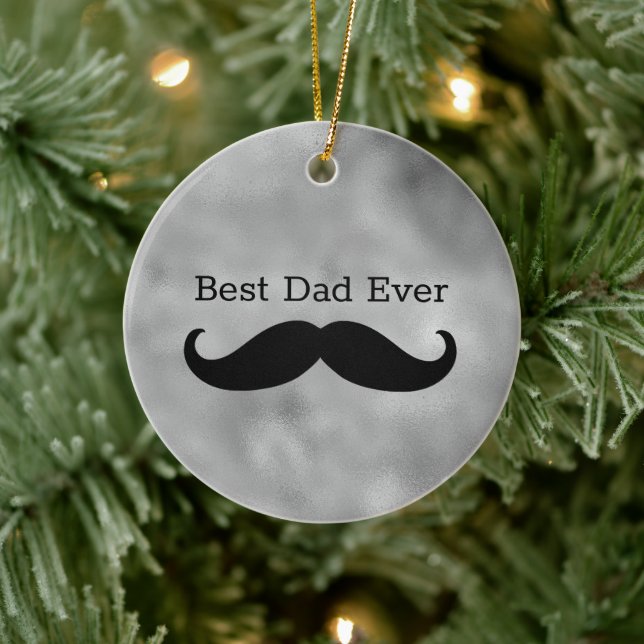 Black Mustache Ceramic Ornament (Tree)