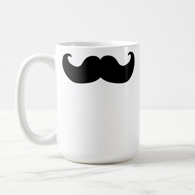 Black Mustache Coffee Mug (Left)