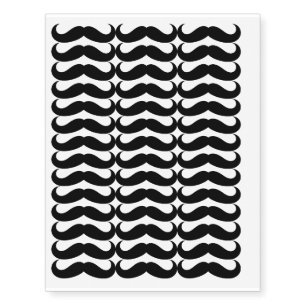 Black Mustache Design Temporary Tattoos
