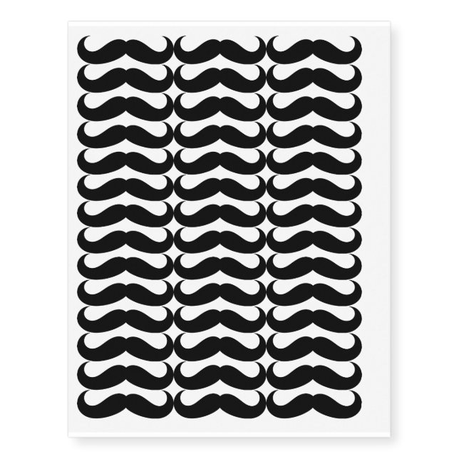 Black Mustache Design Temporary Tattoos (Front)