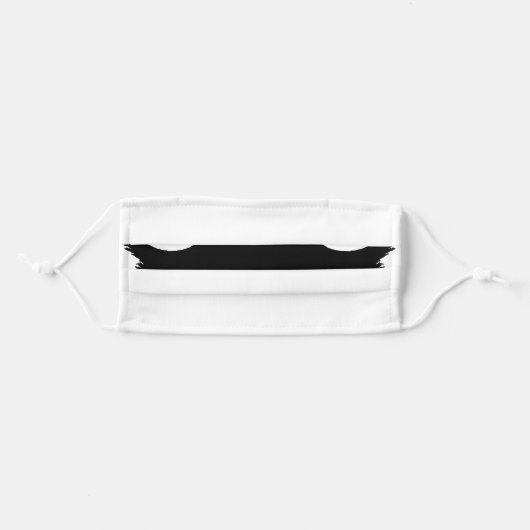 Black Mustache Funny Masculine Adult Cloth Face Mask (Front, Folded)