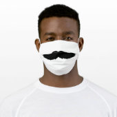 Black Mustache Funny Masculine Adult Cloth Face Mask (Worn)