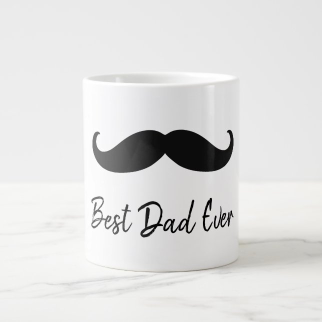Black Mustache Giant Coffee Mug (Front)