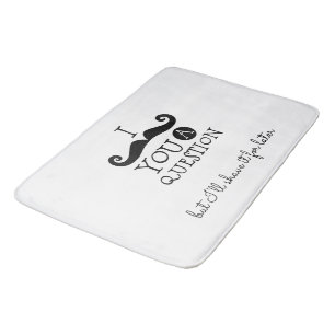 Black Mustache Humor Bath Mat