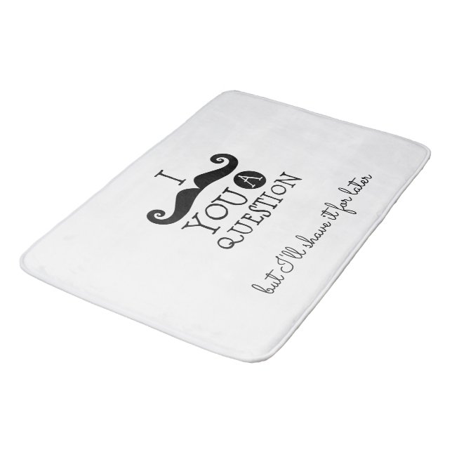Black Mustache Humor Bath Mat (Angled)