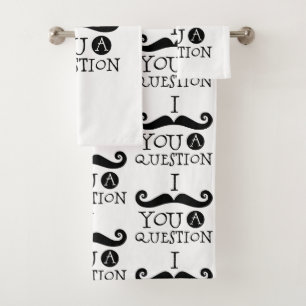 Black Mustache Humor Bath Towel Set