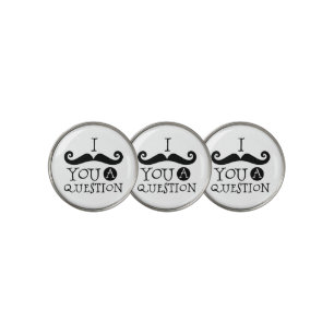 Black Mustache Humor Golf Ball Marker